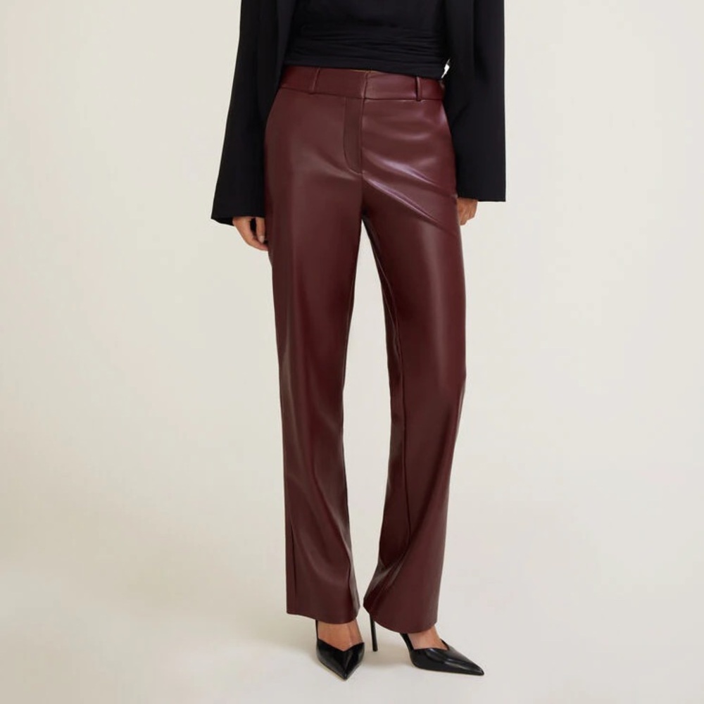 Dynamite Burgundy Leather Trousers